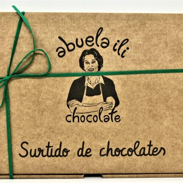 Caja surtida de chocolate negro, con leche y blanco de 16 variedades