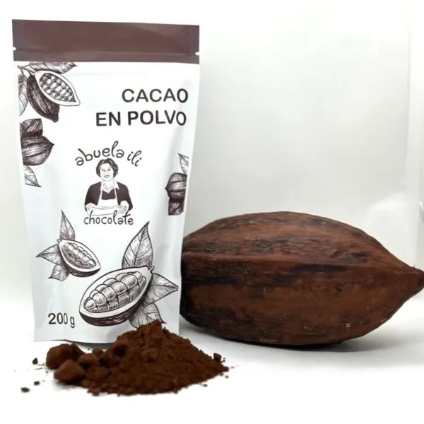 Cacao en Polvo 100% natural, sin azúcares añadidos ni mezclas.