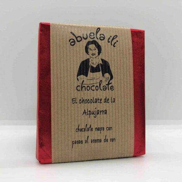Chocolate negro con pasas al aroma de ron