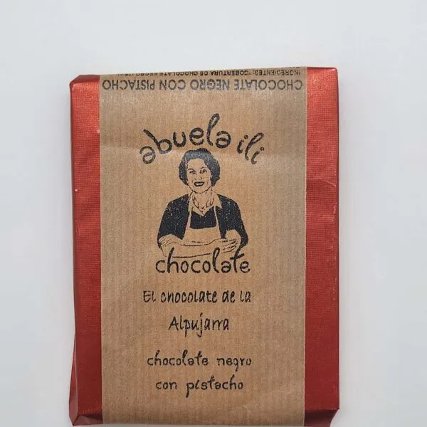 chocolate negro artesanal con pistacho abuela ili