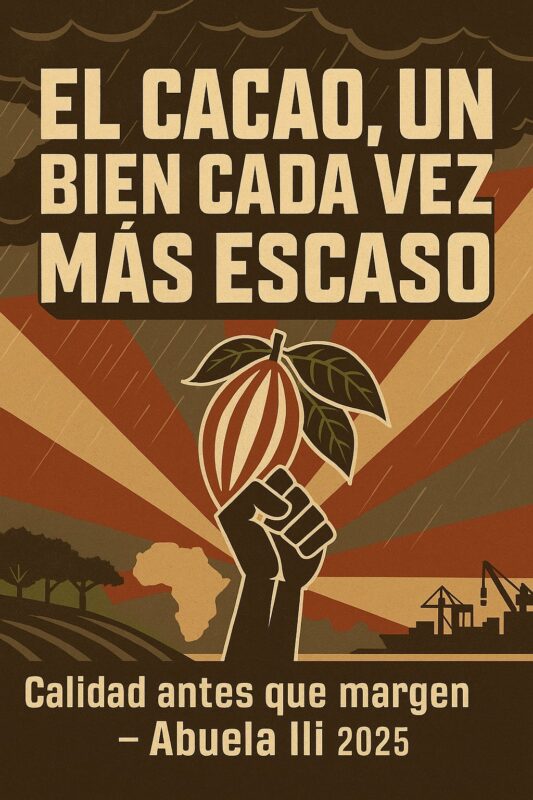Cultures de cacao touchées par les pluies et les inondations en Afrique de l'Ouest, origine de la crise du cacao 2025, expliquée par Abuela Ili Chocolates.